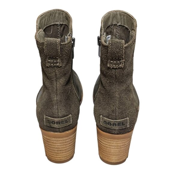 Sorel Womens Cate Major Boot Size 8.5 Waterproof Brown Leather Block Heel Bootie - Picture 7 of 10